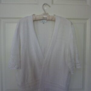 Signature by Robbie Bee White Knit short-sleeved Sweater 2X